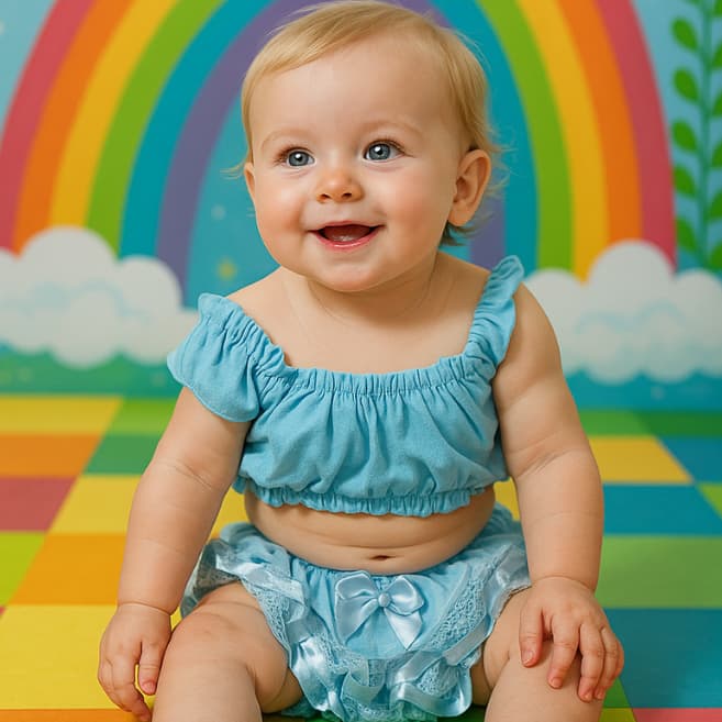 Conjunto Calcinha Rendadinha + Blusa Baby Infantil Casual Dia a DIa