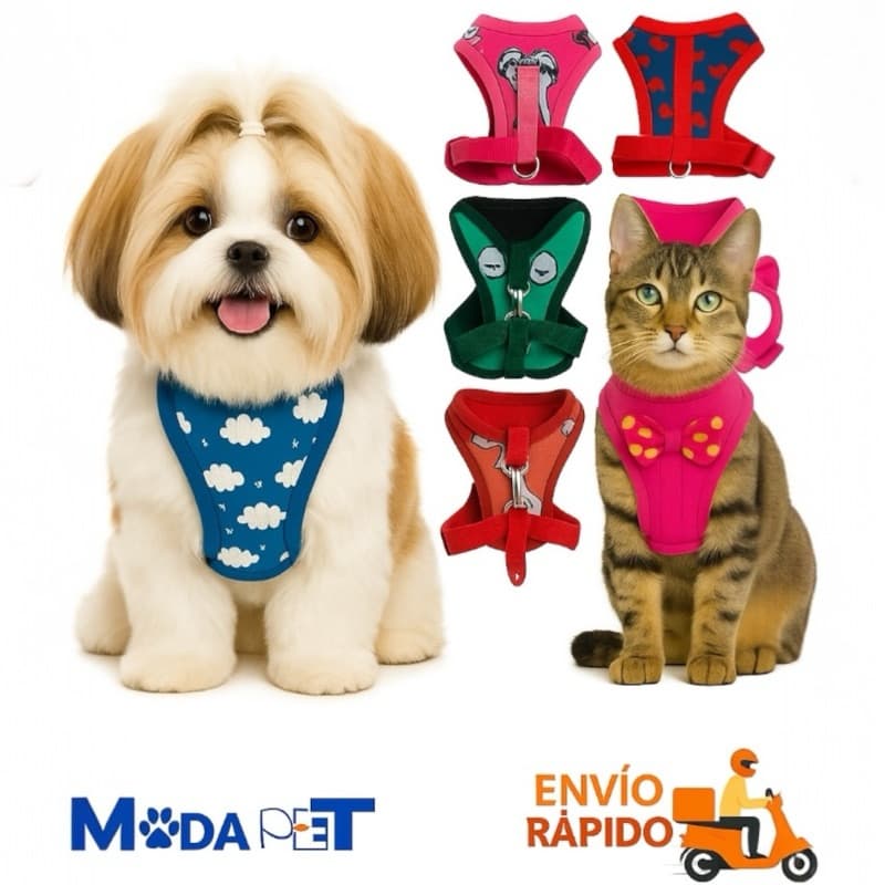 Kit 1-4 Coleira Peitoral Para Cachorro De Passeio Peitoral Para Cães e Gatos Macho/Femea