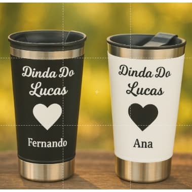 kit 2 copo térmico convite PADRINHO MADRINHA/ DINDA E DINDO personalizado