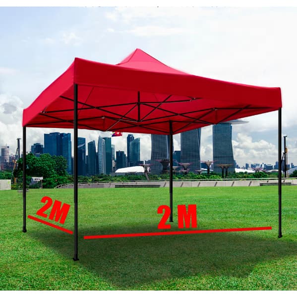 Tenda 2x2 pagoda sanfonada estrutura metalica reforçada feira vermelha.