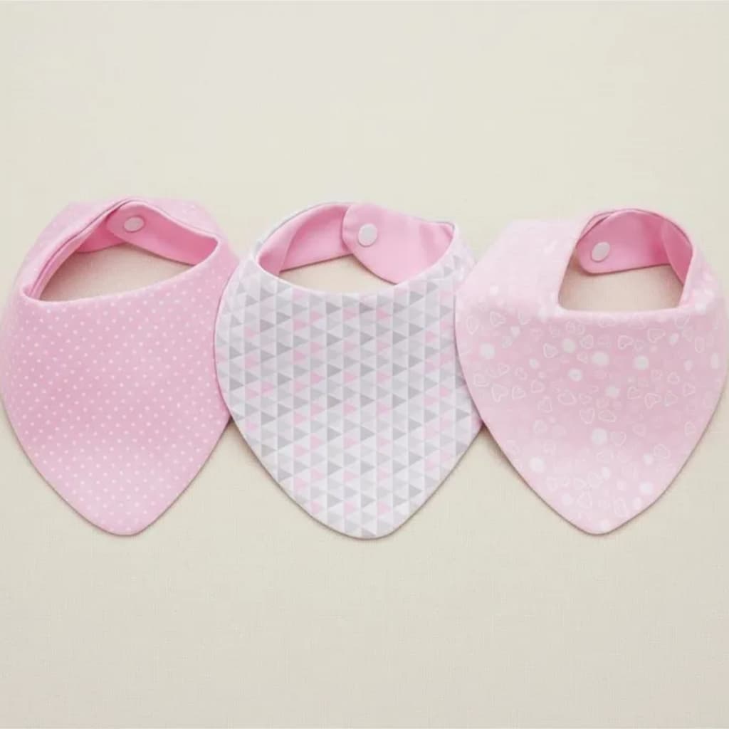 Kit 3 Babadores Bandana de Bebê Menino 100% Algodão 23cm x 18cm Erich Baby - Envio Imediato