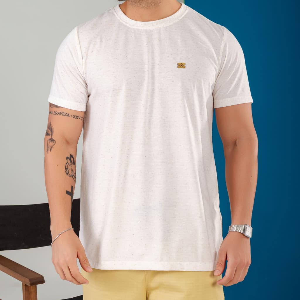 Camiseta Linner Masculina Casual Básica Reta Texturizada Malha Premium Haryn