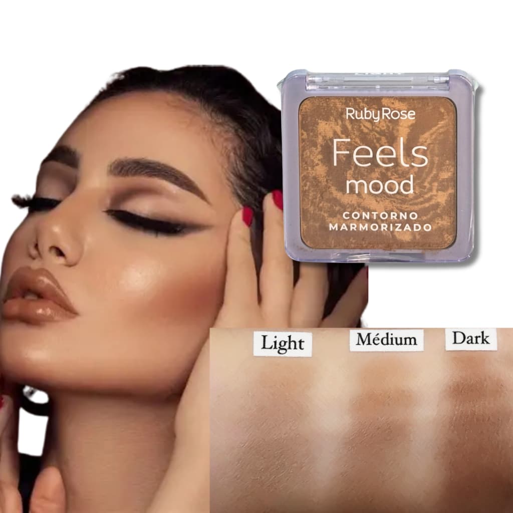 Contorno Facial Ruby Rose Feels Mood – Marmorizado 3 Tons | Vegano