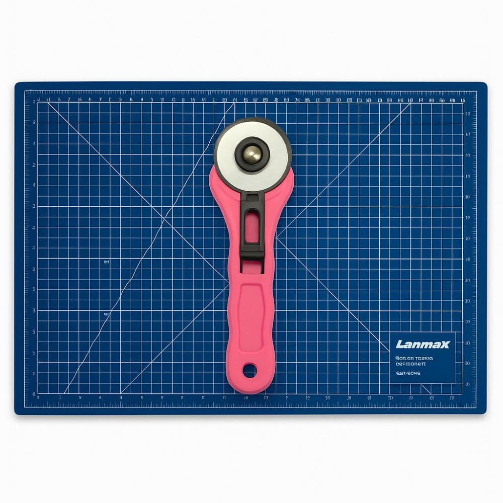Kit Base de Corte 30x45cm + Cortador Circular 45mm Rosa Lanmax – Patchwork, Costura e Artesanato