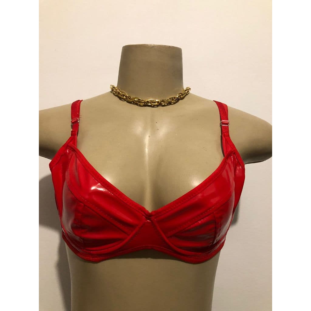 Cropped Vinil  Mentalizado Com Aro Moda Balada Carnaval Festa