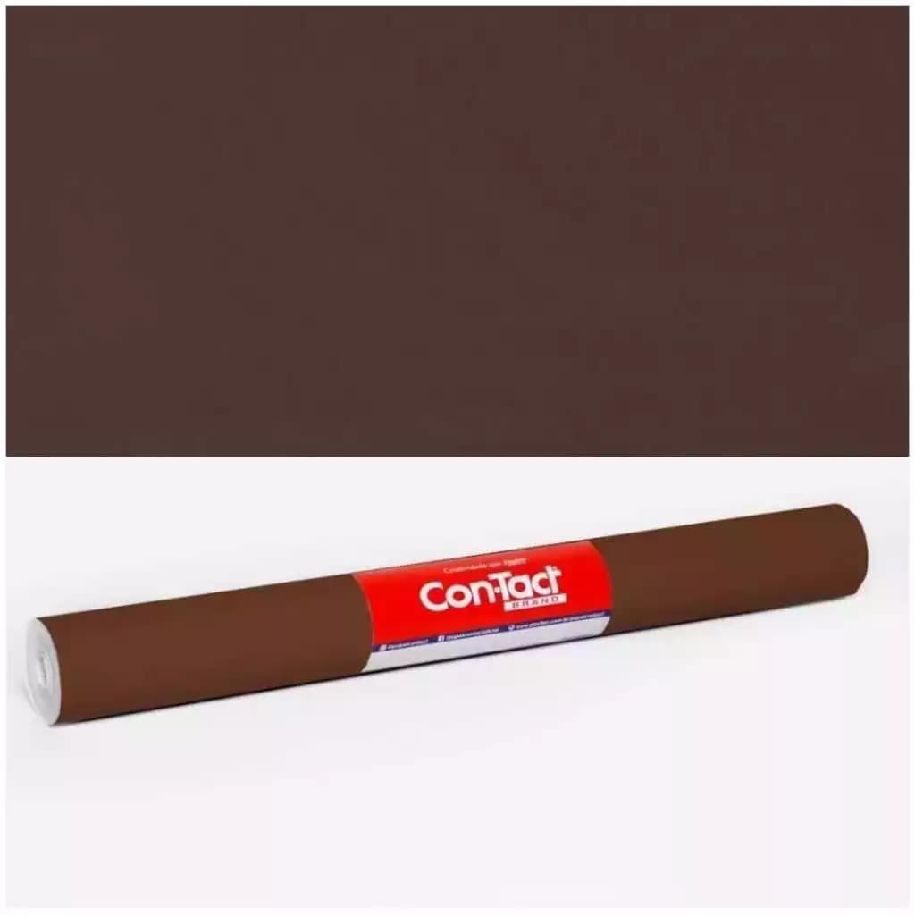 Papel Adesivo Contact Lavável Marrom Fosco Opaco 45 Cm X 2 Mts
