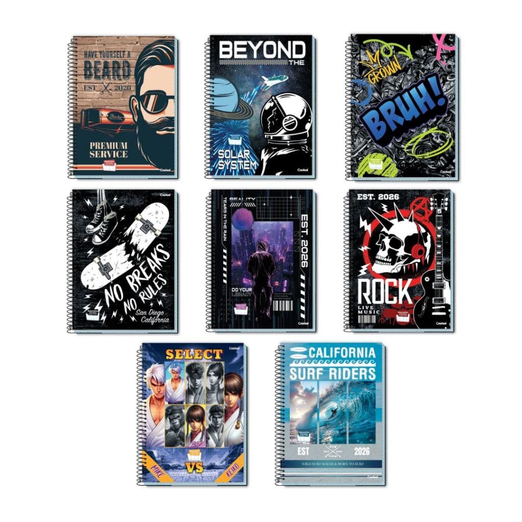 Caderno 1/4 (PEQUENO) (14cm x 20cm) Capa Dura 200 Folhas - My Collection - Credeal