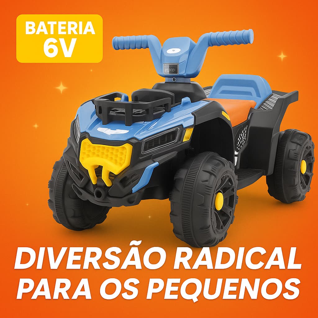 Quadriciclo Eletrico Infantil Recarregavel Veiculo Motorizado Seguro Azul