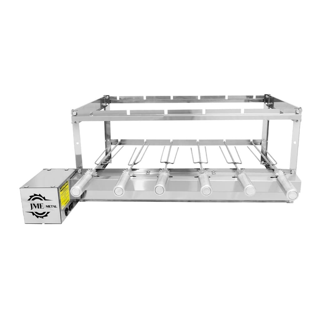 Churrasqueira Grill Giratória Com 6 Espetos Inox BIVOLT