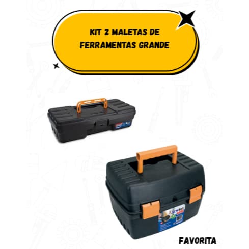 Kit 2 Maletas de Ferramentas Caixa de Ferramenta Maleta Grande - New Box 2030 - Combat 5060 toy