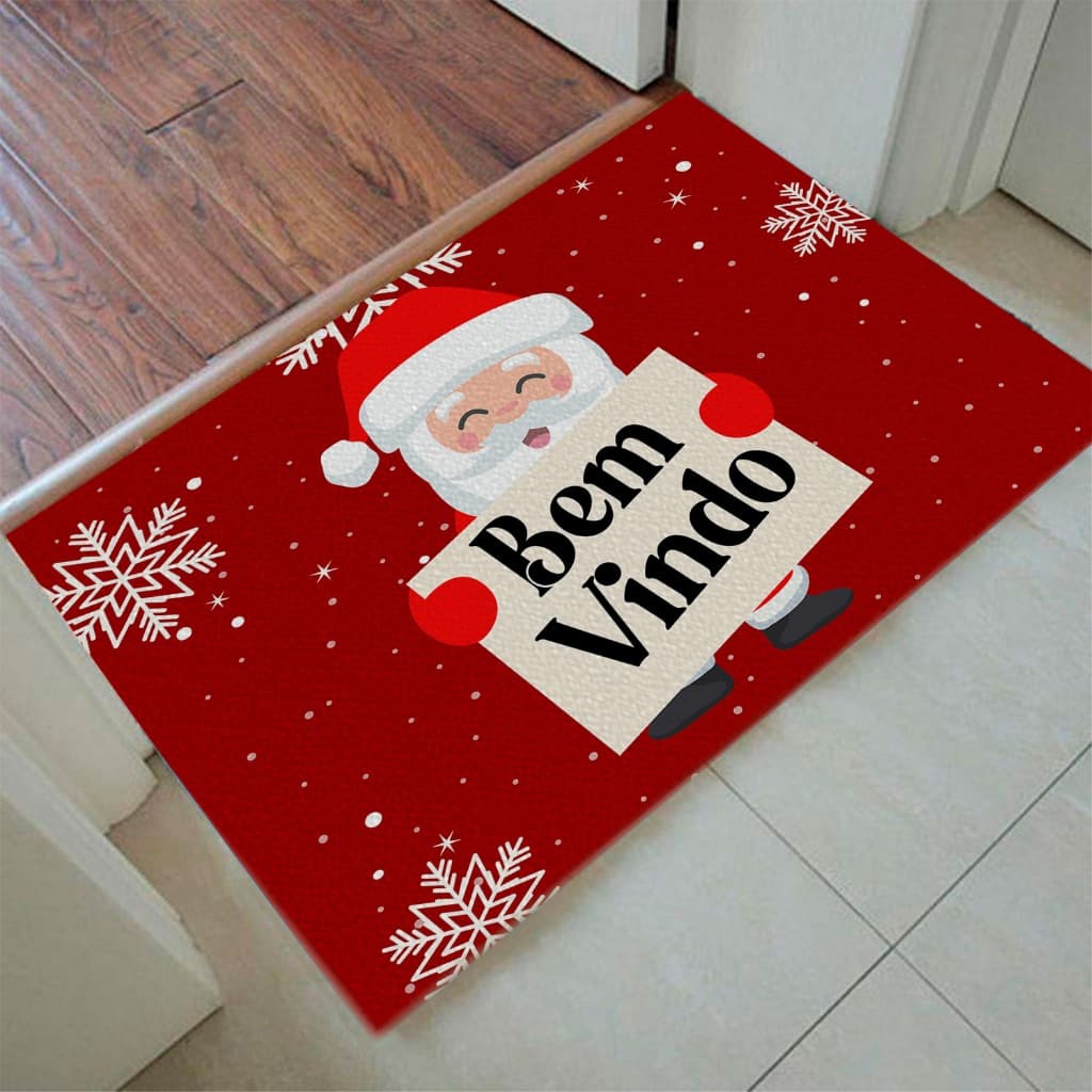 Tapete Capacho Natalino Antiderrapante | Decoração de Entrada Natal