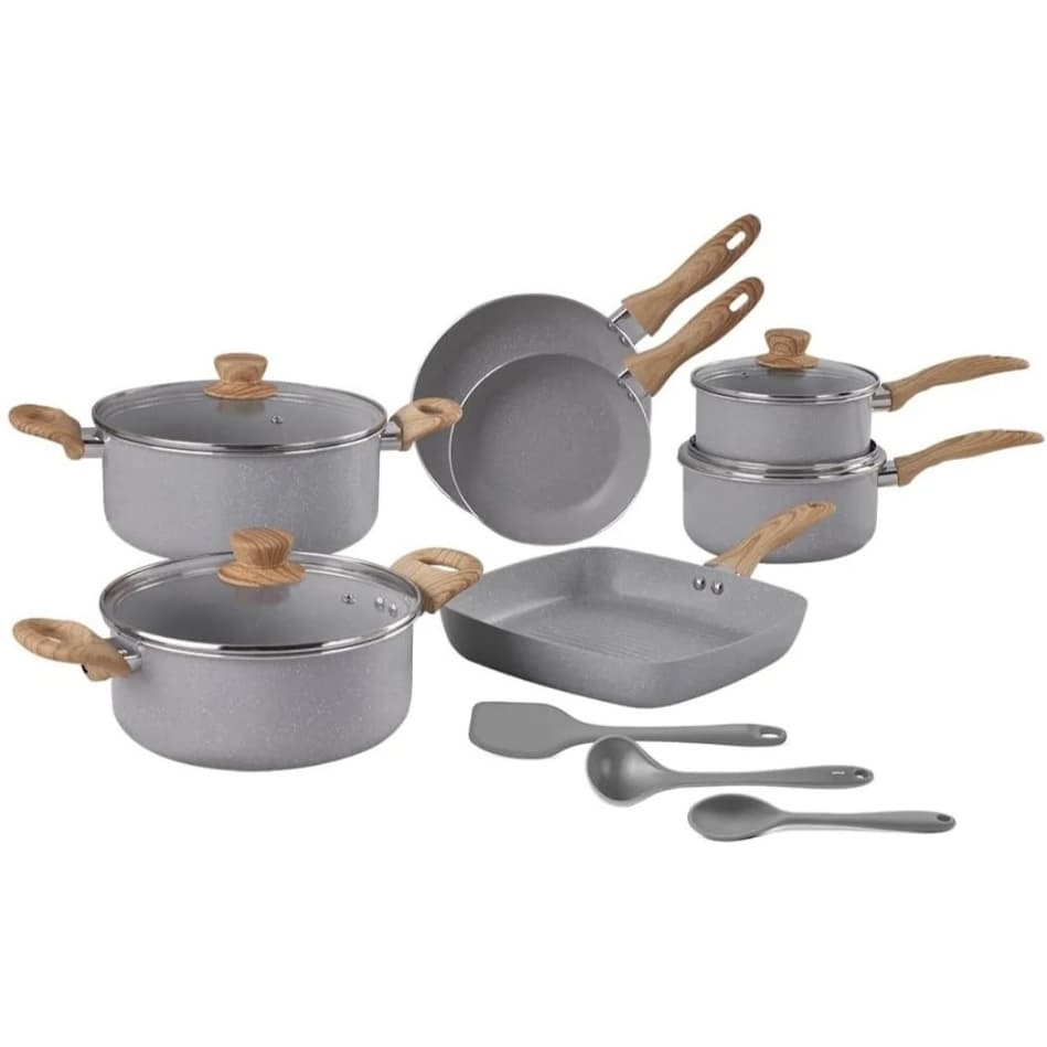 Jogo De Panelas Easy Gris Indução + Utensílios 10 Pçs Brinox