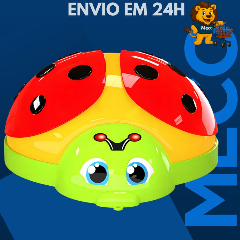 Brinquedo Joaninha Infantil Bebe Menino Menina Criança Estimula Com Diversão Asas Batem