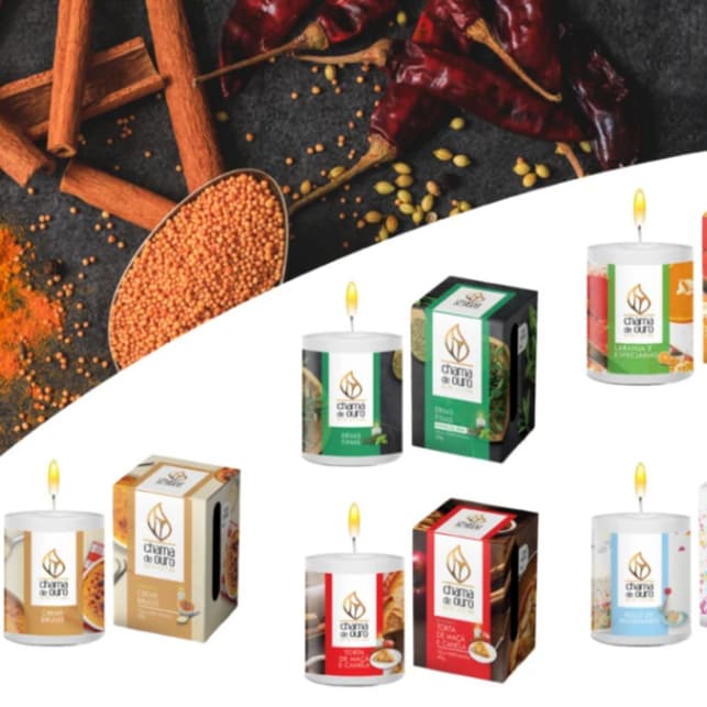 Vela Aromática 60g - Chama de Ouro - 2 unidades