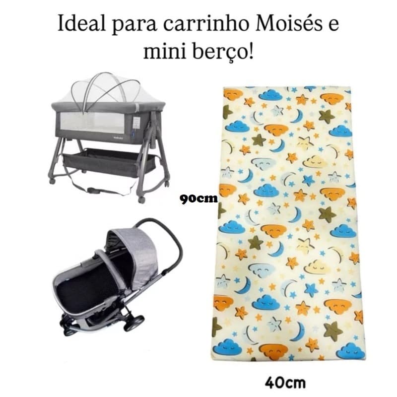 Colchão para Moisés mini Berço 90x40x06cm Pronta Entrega