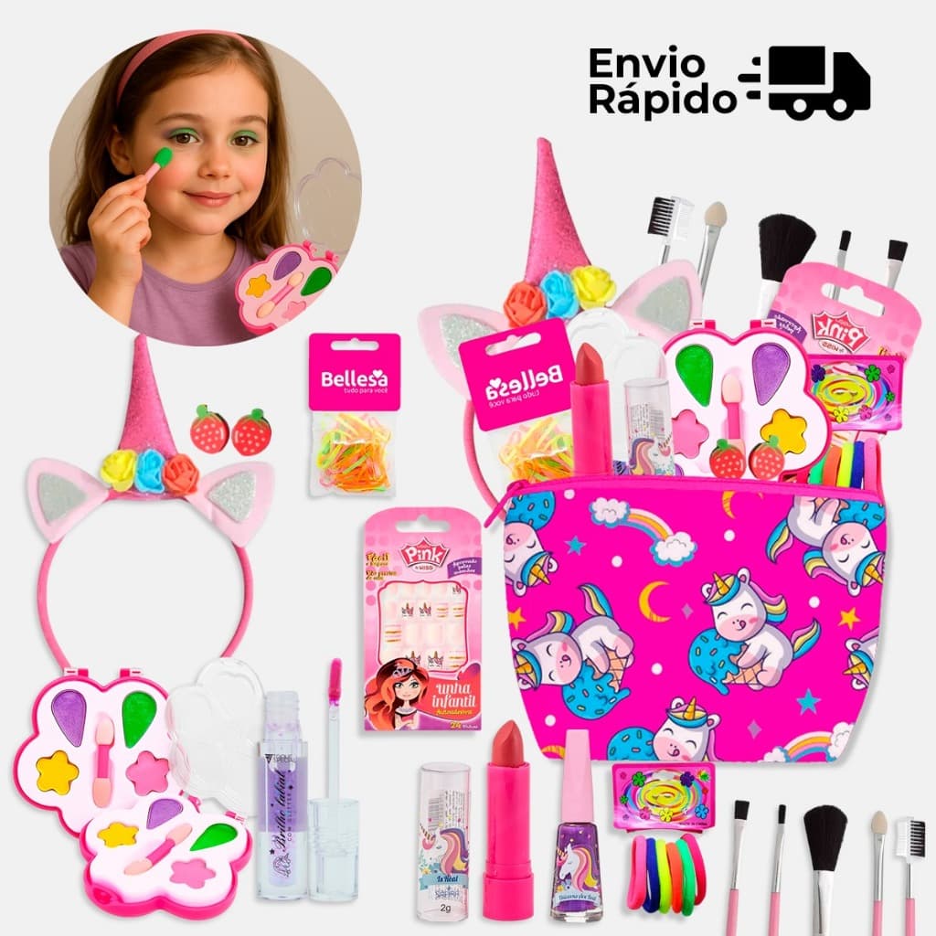 Kit Maquiagem infantil Necessaire diversos itens de Qualidade