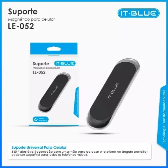 Suporte Magnético Para Celular Carro Imã Com 2 Disco Original It-Blue LE-052 Original