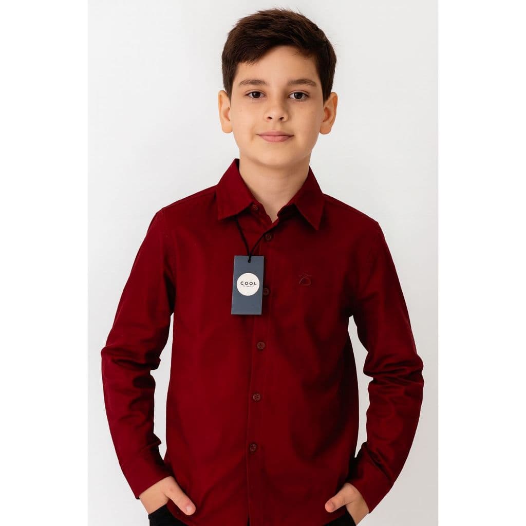 Camisa manga Longa masculino juvenil Infantil Social Meninos