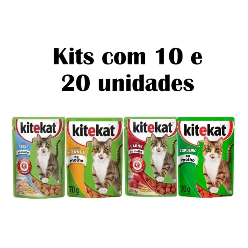 Sachê Kitekat Gatos Adultos Sabores 70g opções  com 10 e 20 unidades