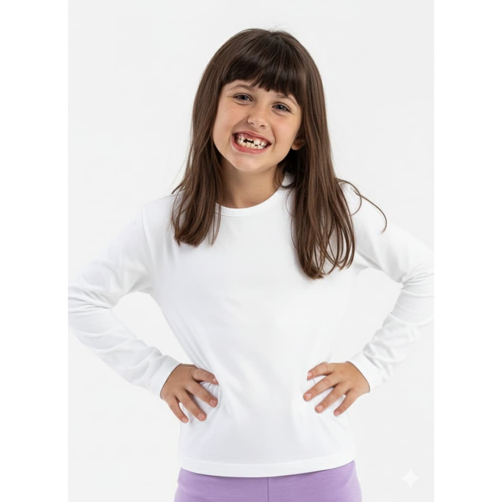 Camiseta Proteção Solar Infantil UV 50+ Dry Fit Manga Longa Unissex 2 ao 18