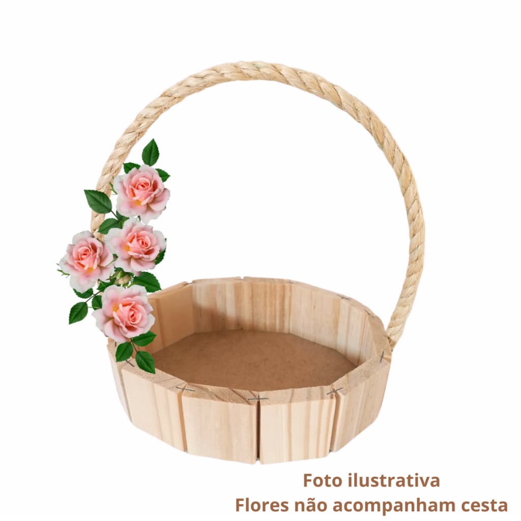 Cesta de Madeira Para Florista, Decorações ou Presentes 16cm ou 20cm