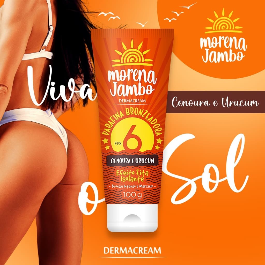 Parafina Bronzeadora Morena Jambo Cenoura e Urucum FPS 6 100g