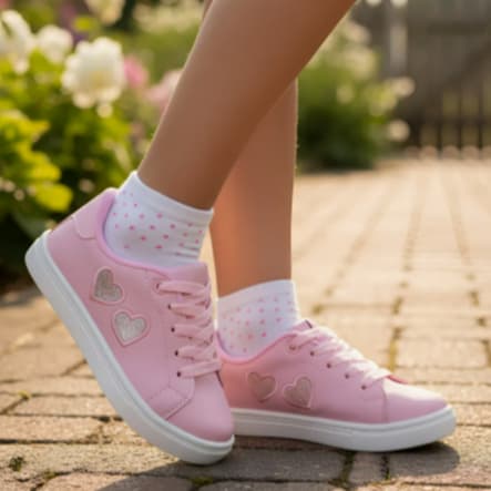 Tênis Infantil Menina feminino casual  preto rosa escolar LVE