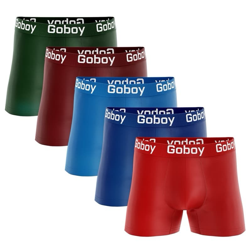 Kit com 5 Cuecas Boxer Adulto em Microfibra Lisa Cueca Box Masculino Linha Premium.