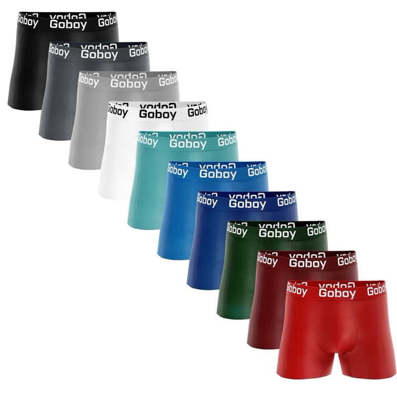 Kit com 10 Cuecas Boxer em Microfibra Lisa Cueca Adulto Box Masculino Linha Premium mais Conforto para o dia a dia.