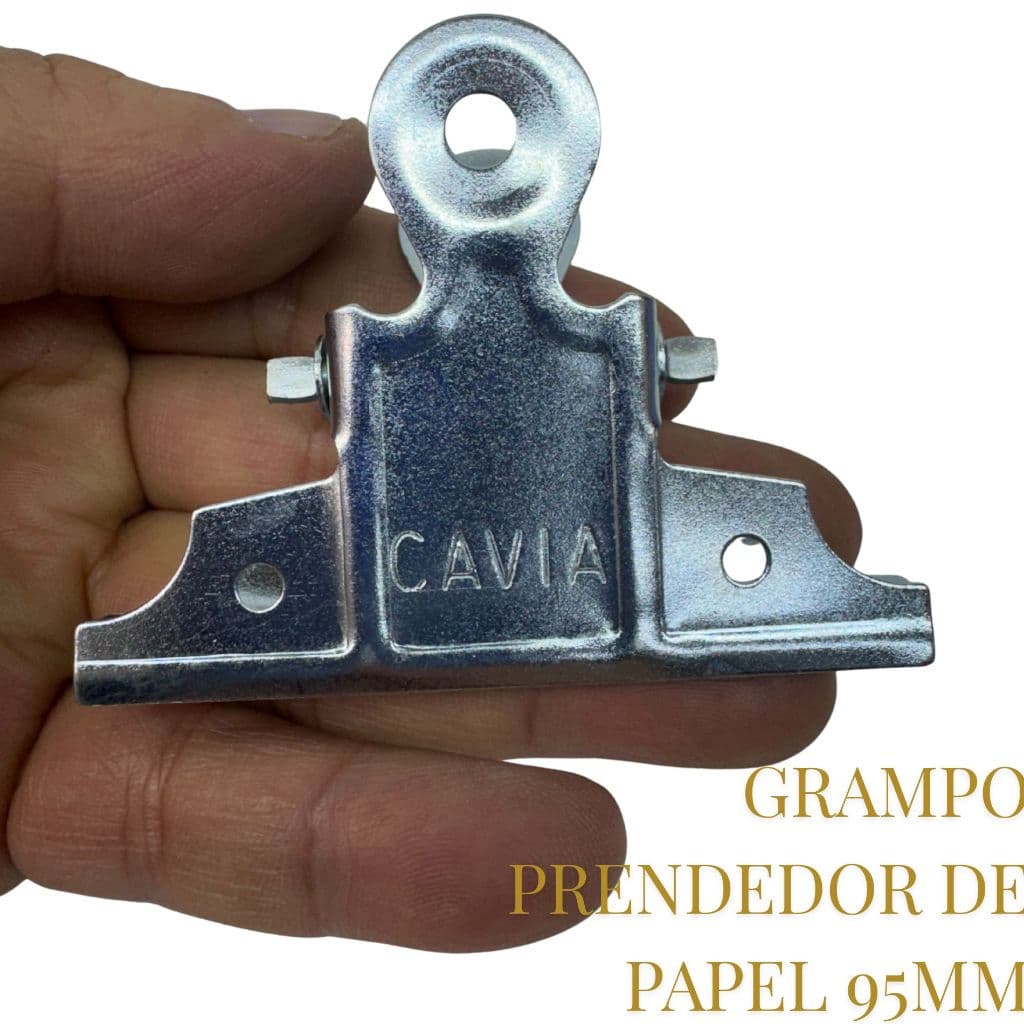 CLIPS METÁLICO GRANDE 95MM CAVIA EM AÇO ZINCADO FORTE E DURÁVEL PARA ARQUIVOS E PAPÉIS ESCRITÓRIO 1 UNID