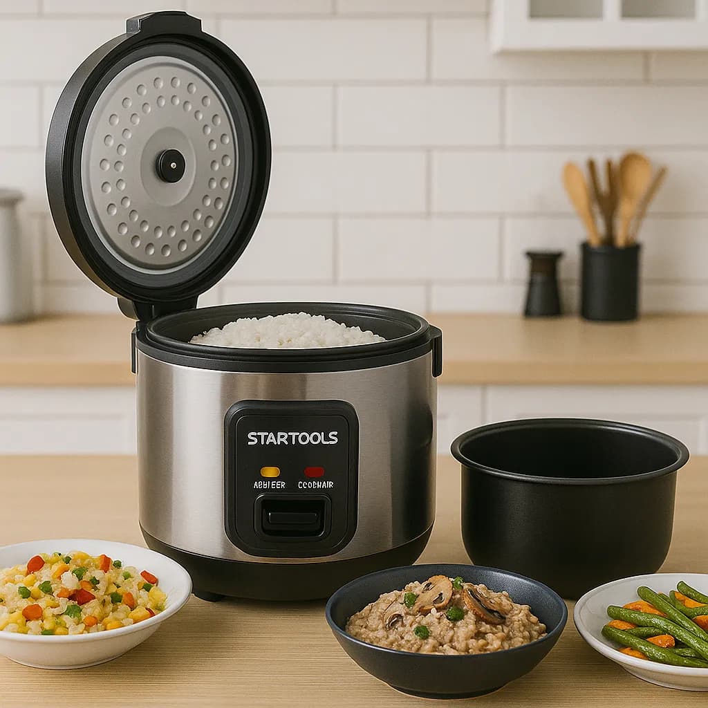 Panela Arroz Elétrica 1L Preta Cozedor Vapor Automática Mantém Aquecido Compacta Cozinha Rápida