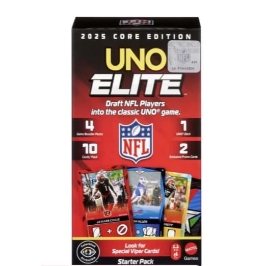 Uno Elite NFL Starter PACK 2025 – Core Edition com 154 Cartas Oficiais