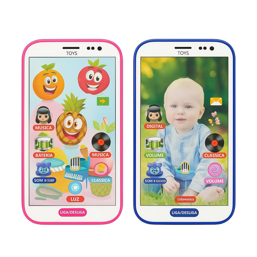 Brinquedo Celular Infantil Musical Sons Com imagem 3D Smartphone Para Criança Infantil Interativo