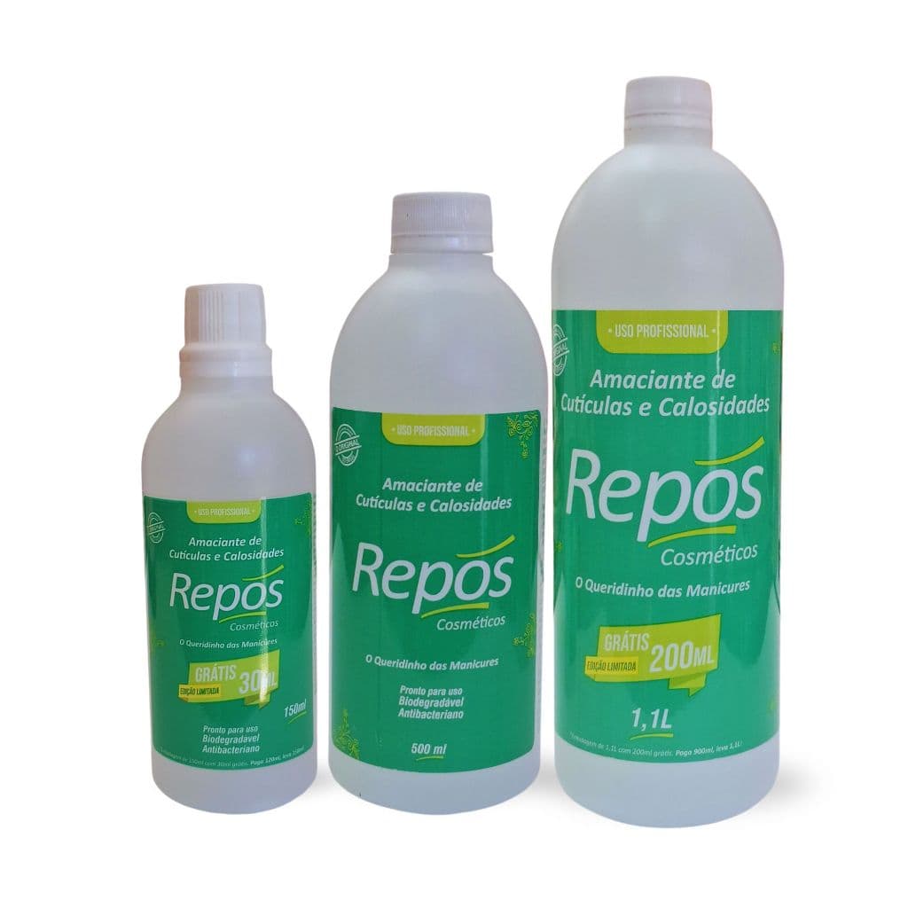 Amaciante De Cutícula E Calosidade Repos 150ML, 500ML, 1.1L Spa Dos Pés, Amolecedor de Cutícula