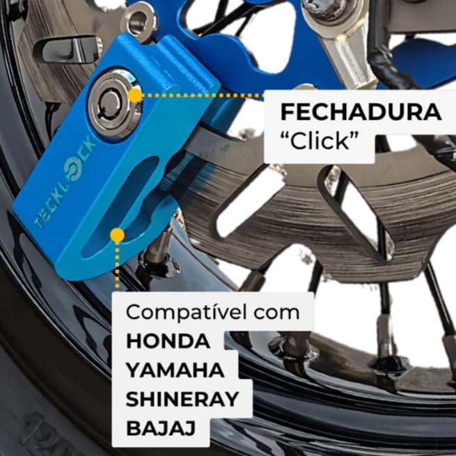 Trava para moto - Universal TeckLock | Trava de Disco