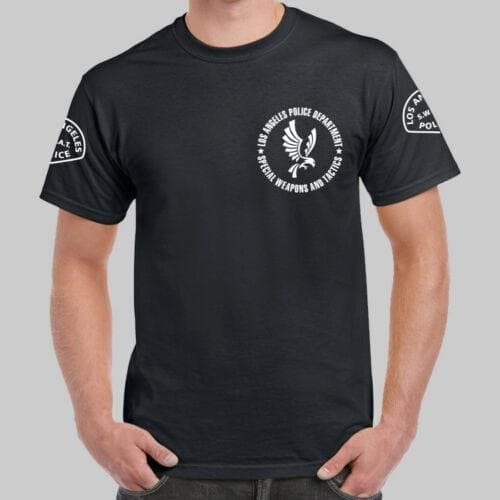 Camiseta Preta 100% ALGODÃO Swat Los Angeles Série de TV