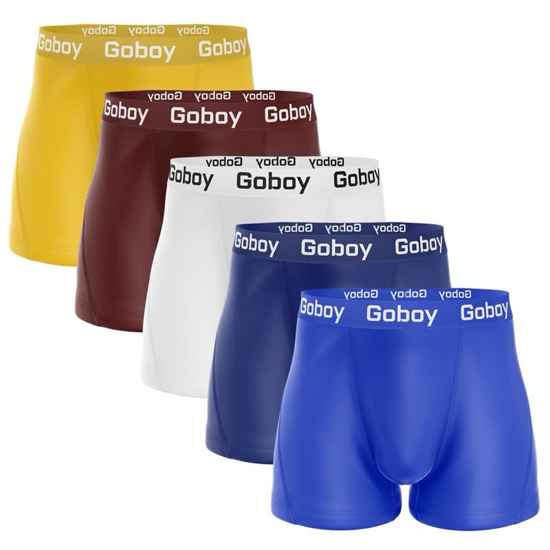 Kit com 5 Cuecas Boxer Plus Size em Microfibra Lisa Cueca Box Extra Grande Masculino Adulto.