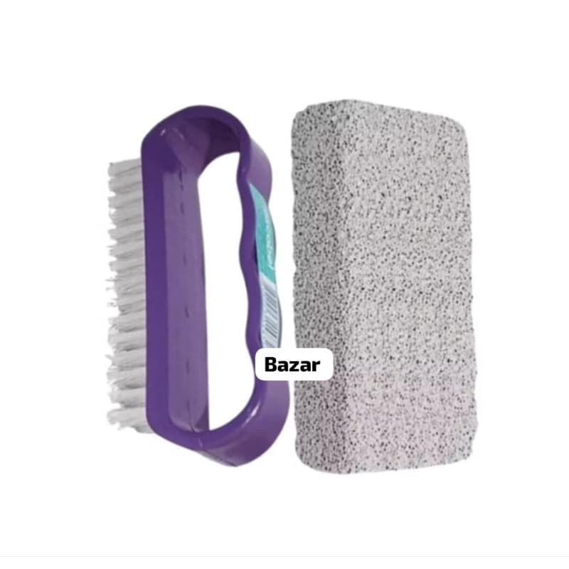 Kit Manicure Escovinha + Pedra pomes