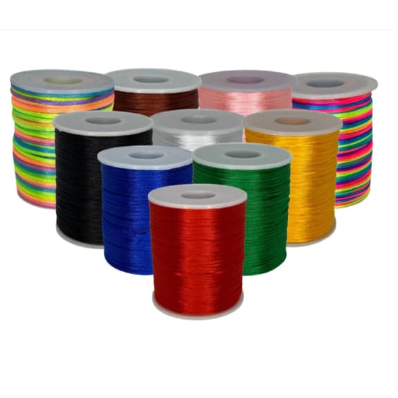 Fio De Seda 2.0mm 50M - Cordão Rabo De Rato | Ideal p/ Pulseiras, Laços e Artesanato