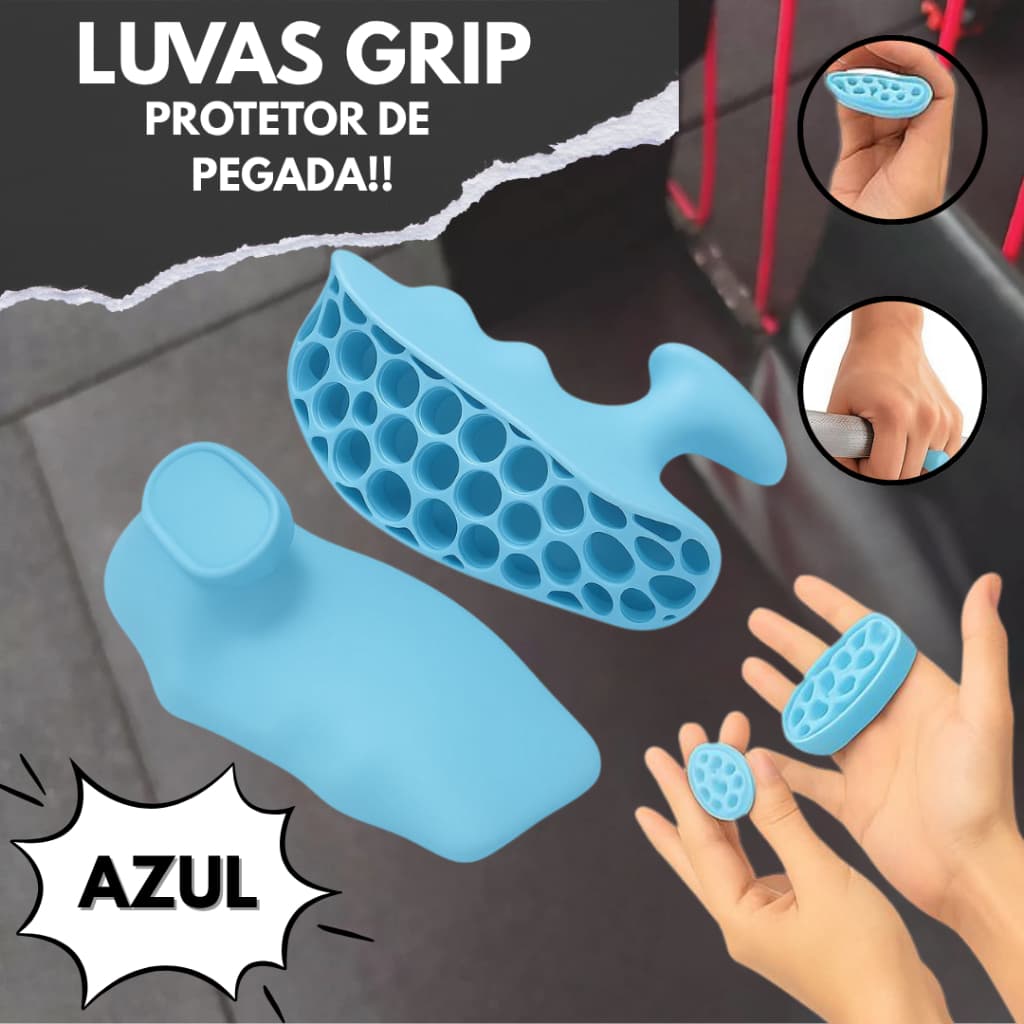 Luva Grip de Silicone Azul – Proteção contra Calos Academia Pegada Fitness Crossfit