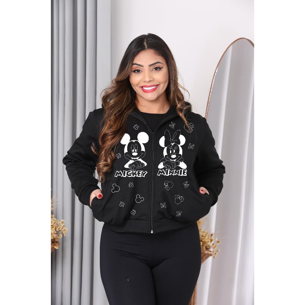 BLUSA/JAQUETA/Casaco feminino  l moletom poliéster flanela-do liso e estampa exclusiva