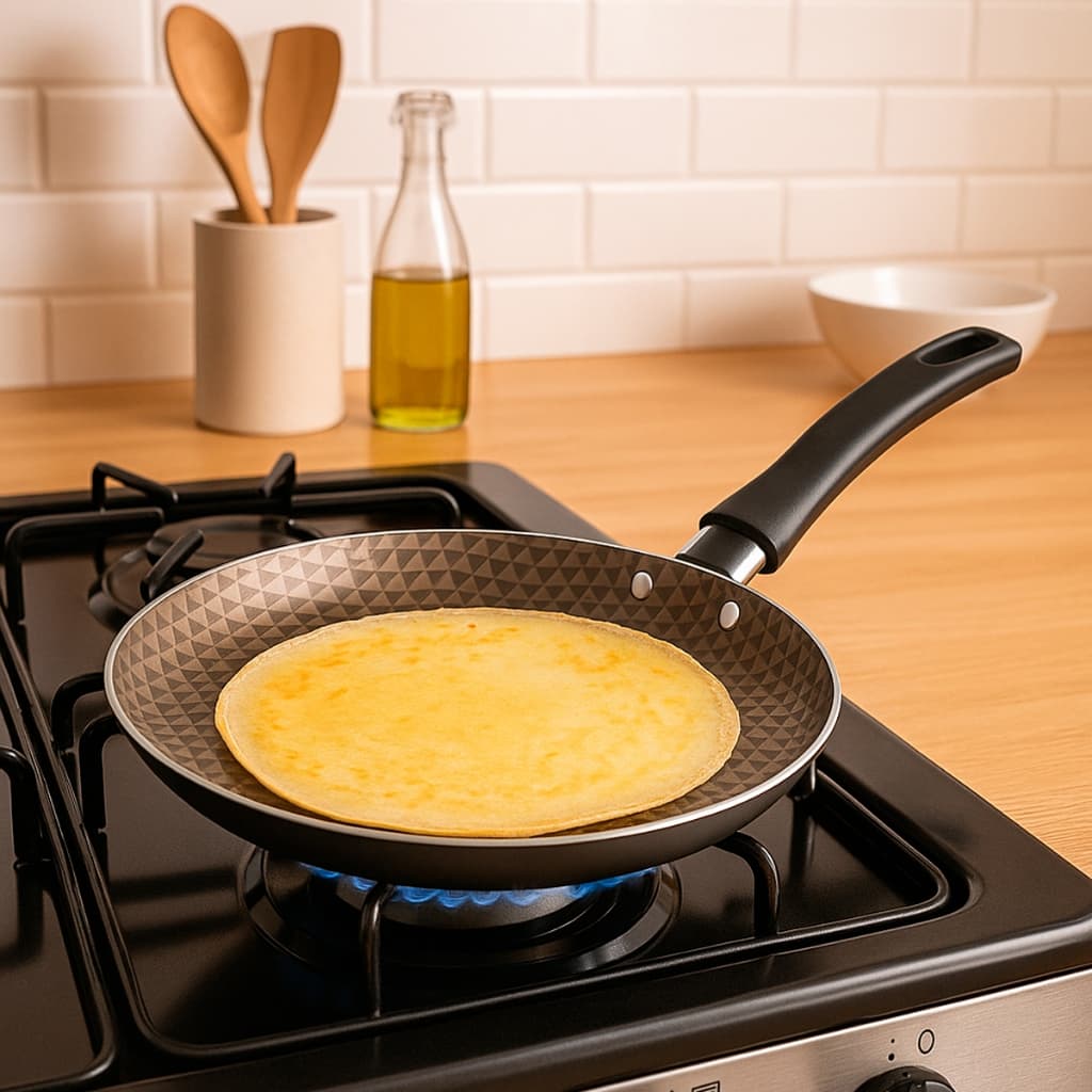 Panela Frigideira Panquequeira Tapioqueira para Indução Aluminio Oliveira Grafite Antiaderente 22 Cm