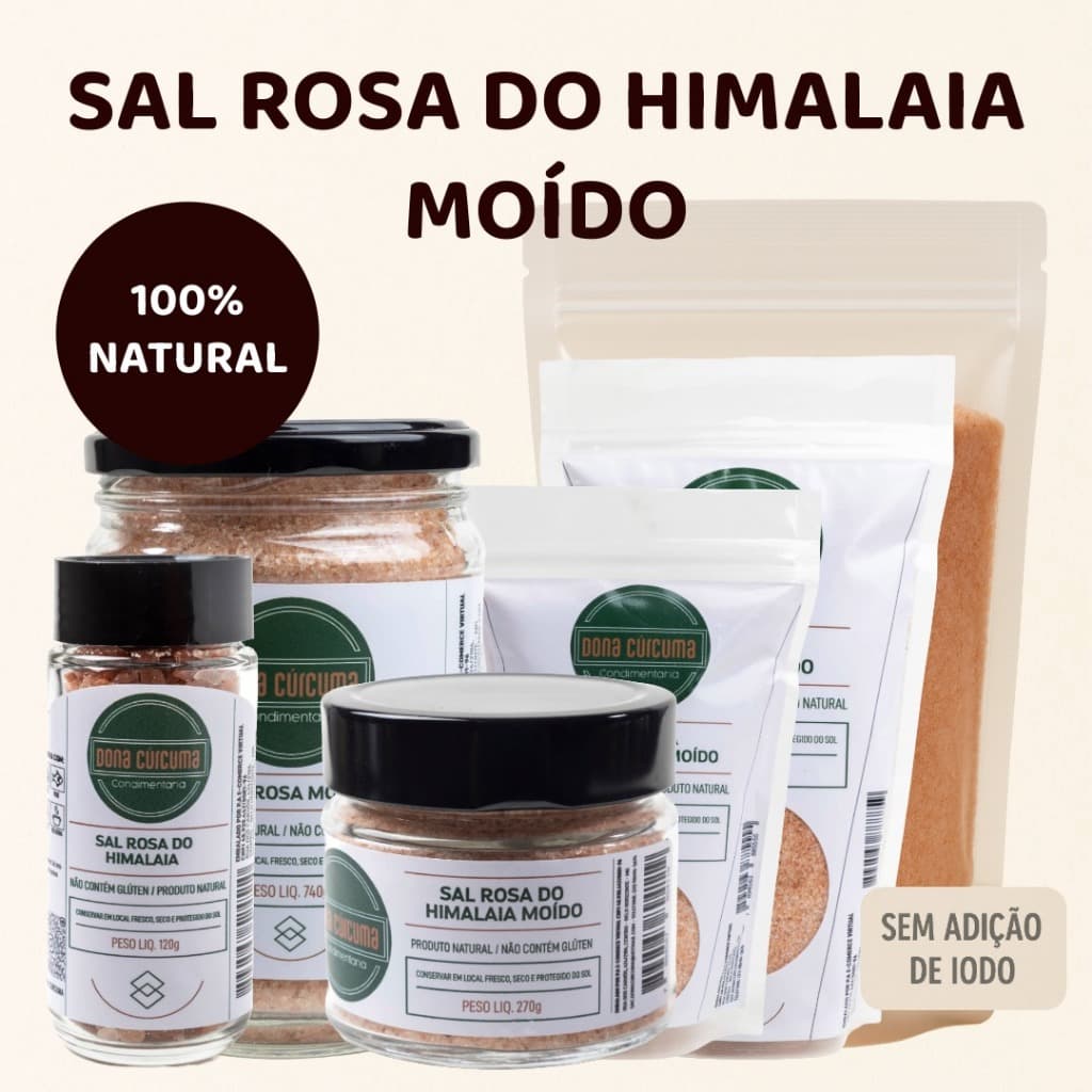 Sal Rosa do Himalaia moído 100% Natural | Temperos e Especiarias – Dona Cúrcuma