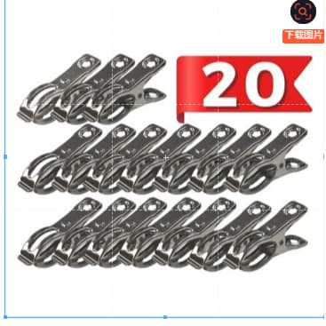 kit 2 Pregador De Roupas Inox Varal Lavagem Kit 20 Clips (5cm DH ) Pinça Para Pendurar Roupa,Prendedor Roupa Lavanderia