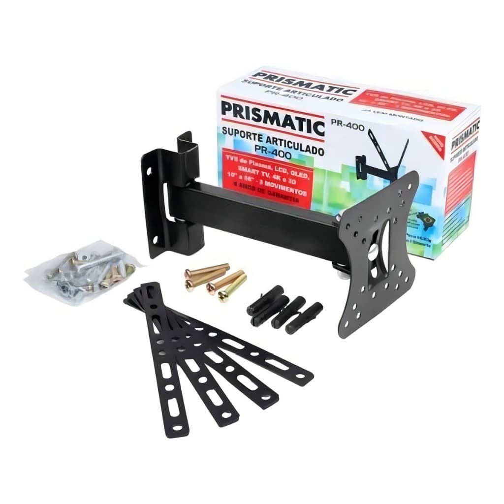 Suporte Articulado PRISMATIC PR400 para TV – 3 Movimentos, Parede Ajustável