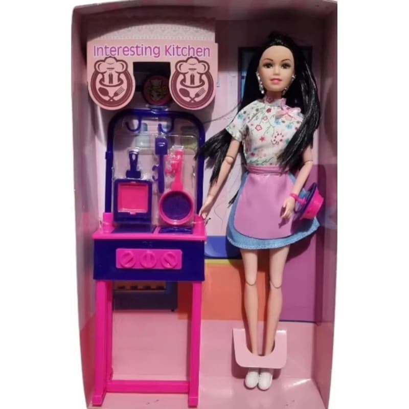 Boneca chefe de cozinha e utensílios envio imediato