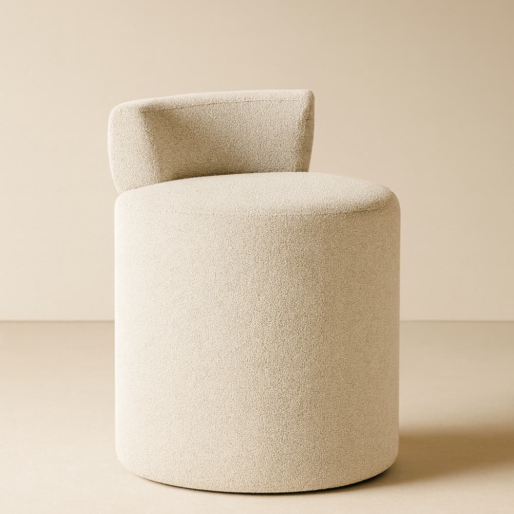 Puff Decorativo Zenit Orgânico Bouclé Premium