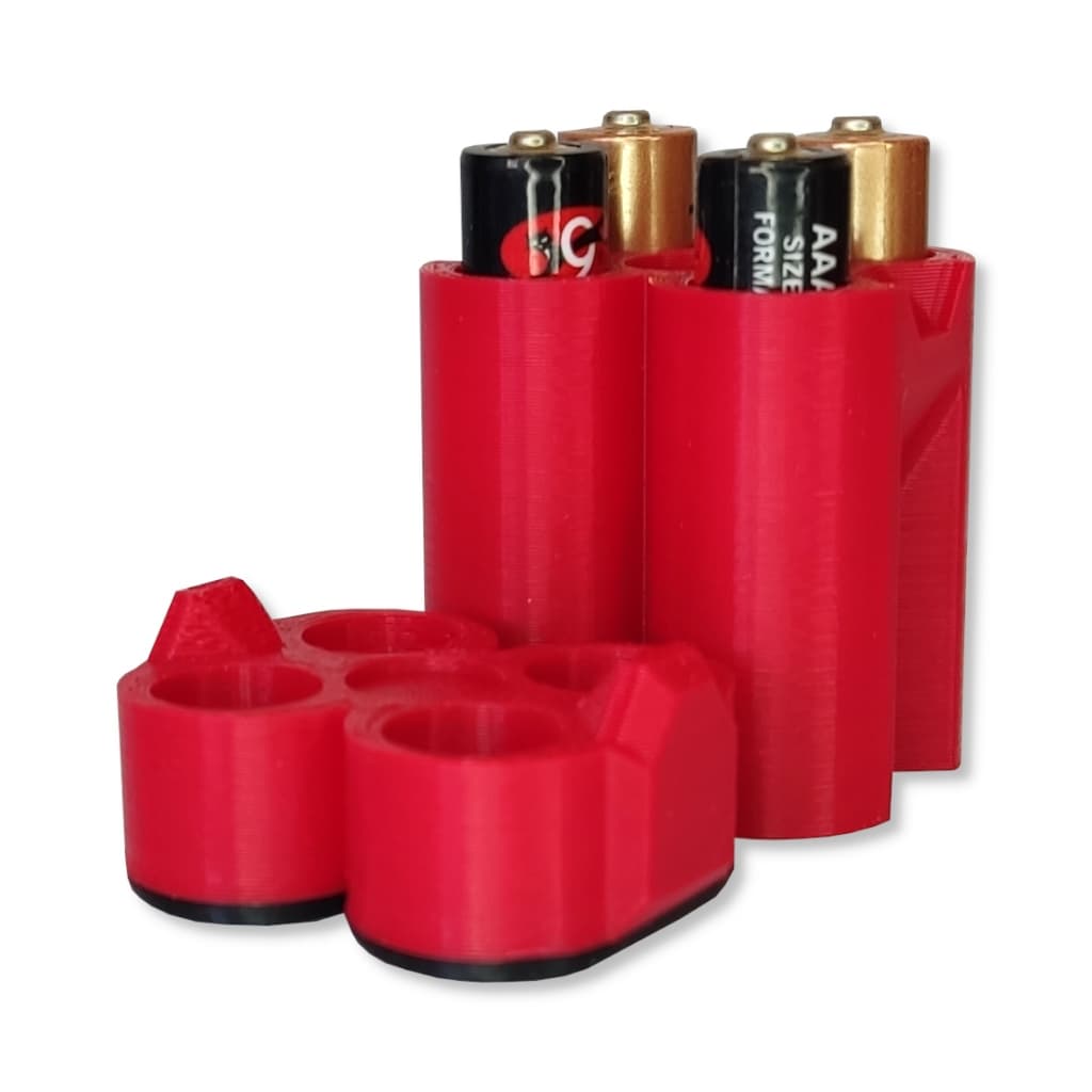 Porta Pilhas Estojo Organizador Com Tampa Plástico Case p/ 4 Pilhas AAA