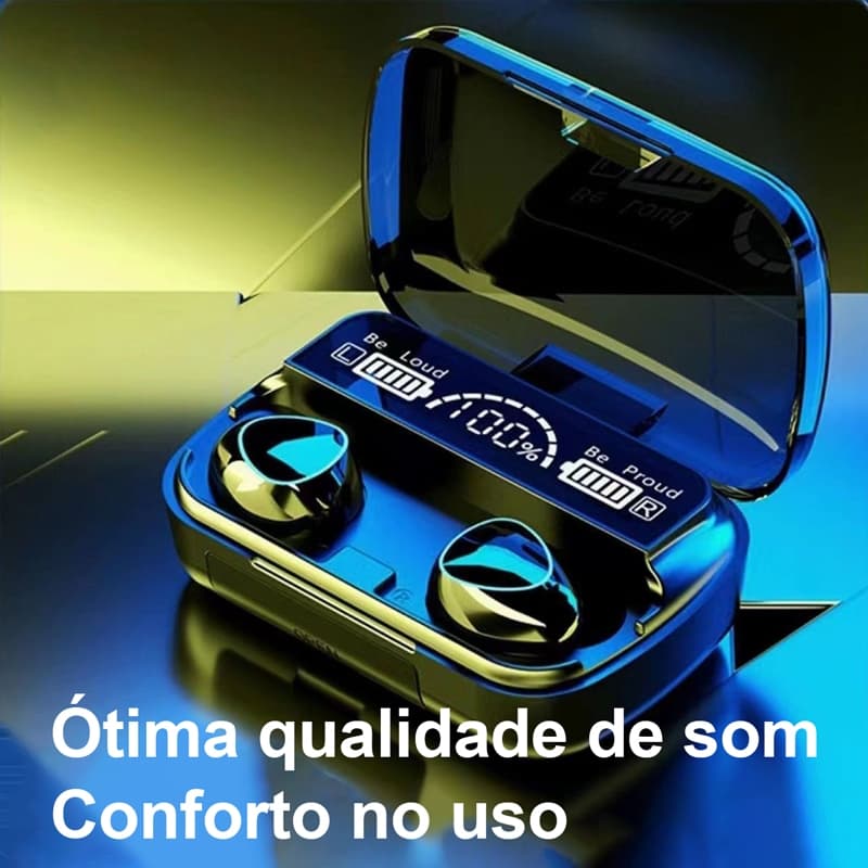 Fone de Ouvido Bluetooth M10 com Power Bank! Carregue Seu Celular pelo Fone, Bluetooth 5.3