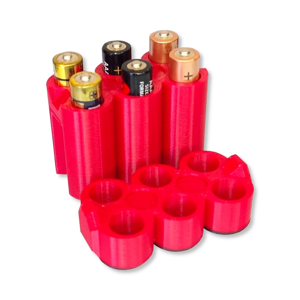 Porta Pilhas Estojo Organizador Com Tampa Plástico Case p/ 6 Pilhas AAA